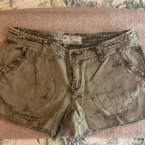 Free People Olive Cargo Shorts